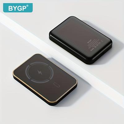 TEMU 5000mah Magnetic Wireless Power Bank, Portable Power Bank, Emergency Battery Pack Suitable For Iphone 12/13/14/15/16, Lightweight Travel Portable Gift Image