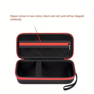 TEMU Compact Eva Storage Case For Portable Air Pump & 120 Psi Compressor - Black With Red Accents, Mesh Pocket For Cables & Accessories, Durable Strap For Car, Bike, And Emergency Inflation Image