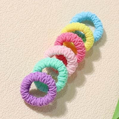 TEMU 6pcs Colorful Seamless High Elasticity Thickened Wide Ponytail Hair Ties Image