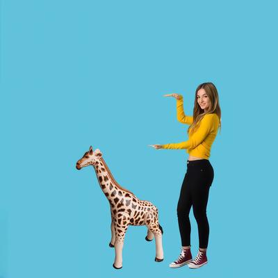 TEMU Inflatable Animal Decorations - Pvc Zebra, Elephant, Giraffe Photo Booth Props For Wild Animal Theme Parties, Holiday & Birthday Celebrations, Zoo Themed Event Accessories Image