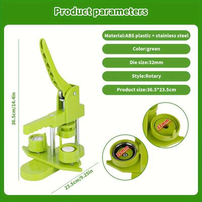TEMU Badge Pin Button Maker Machine Diy 25/ 32/ 58mm Badge Kit, Badge Press Machine, Homemade Machine Badge Machine, Mold Activity Art Kit Tools Image