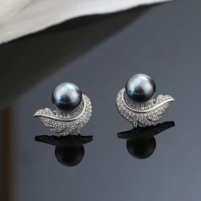 TEMU Elegant & Luxurious Teardrop Earrings With Sparkling Rhinestones & Pearls - & Special Occasions, Daily Earrings|teardrop Dangle Earrings Image
