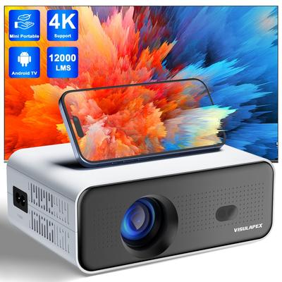 TEMU Mini 1080p Hd Smart Projector 4k 12000 Electric Focus 11, Built-in , Bt Wi-fi, Compatible With Tv Stick/pc/smartphones/usb, Built-in Speaker, Home Theater Outdoor Image