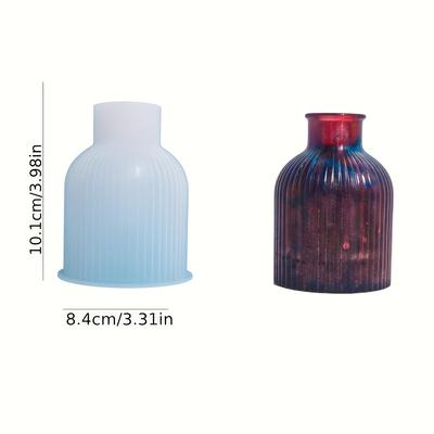 TEMU Resin Silicone Striped Vase Mold, Epoxy Resin Gypsum Concrete Vase Mold, Resin Gypsum Vase Mold, Diy Craft Vase Mold, Pen Holder Mold Home Decoration, Desktop Storage Silicone Mold Image
