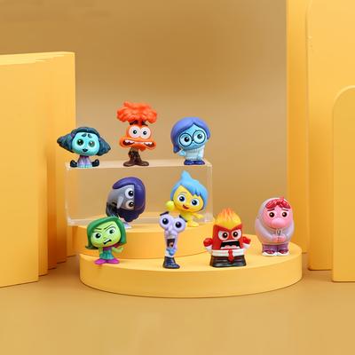 TEMU Toy Figure Doll Set 9pcs New Anime Mind Agent Team 2 Inside Out2 Cartoon -dimensional Figure Figure Car Ornament Birthday Holiday Gifts