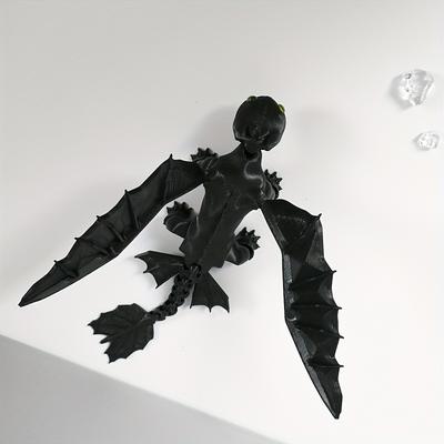 TEMU Black And White Flying Dragons, Expandable Wings, Party Gift Decoration, Sky Flying Series, High-quality 3d Printing To Create Products Image
