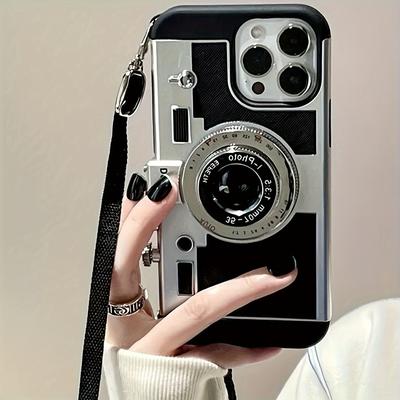 TEMU 3d Camera Phone Case Suitable For Iphone 14 Pro Max 13 With Lanyard 11/12/x/xs/xr/xsmax Image