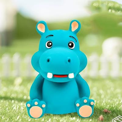 TEMU Three-color Sound Latex Pet Toy With Zebra, , And Hippo Design, Durable Bouncy And Safe Chewing Toy For Dogs, Suitable For Small And Medium-sized Dogs, And Interactive Stress-, Without Battery