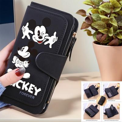 TEMU Mouse Classic Retro Long Wallet - Large Capacity Coin Purse With Card Holder, Fashionable Clutch For Women, Ideal Day Gift, Wallets Image