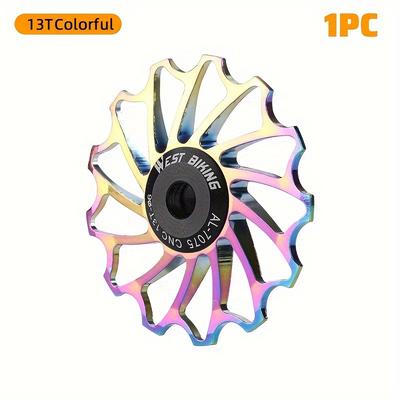 TEMU West Biking Ceramic Bearing Mtb Rear Derailleur Wheels - 11t & 13t Sizes, Lightweight Aluminum Alloy, Hollow Turning, Strong Compatibility, Multi Size Image
