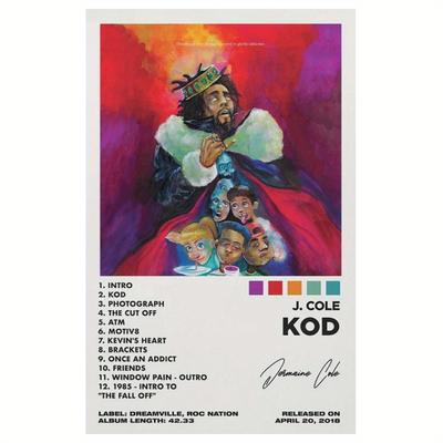 TEMU Kod Album Canvas Art Print - Hip- Poster, Inspirational Wall Decor For Studio & Office, 12x18 Inches Image