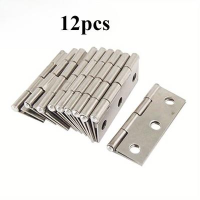 TEMU 12pcs Stainless Steel Heavy Duty Door Hinges, Rust-resistant, Smooth , Metal Construction, For Cabinet, Window & Wooden Box Doors Image