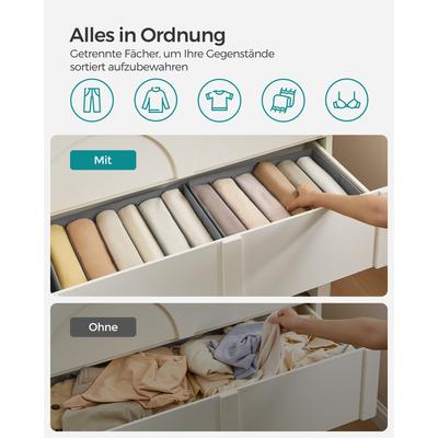 TEMU Songmics Organizer Set Of 4 Storage Box With 6 Compartments drawer Organization System Foldable Storage Boxes 42 X 30 X 17cm For Trousers clothes Image