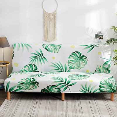TEMU 1pc Armless Sofa Cover, Full-cover Design, 3-second Quick Installation, Light Beige-friendly Fiber Fabric, Non-slip And Stays In , Suitable For Home Decor Image