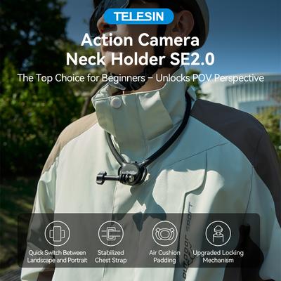 TEMU Telesin Halter Se 2.0, With , Adjustable Chest Strap, Chest Hanger, Pov Video Vlog Halter Stand, Suitable For Go 11 10 9 Action Camera Suitable For Dji 4 , Suitable For X3 X4 Image
