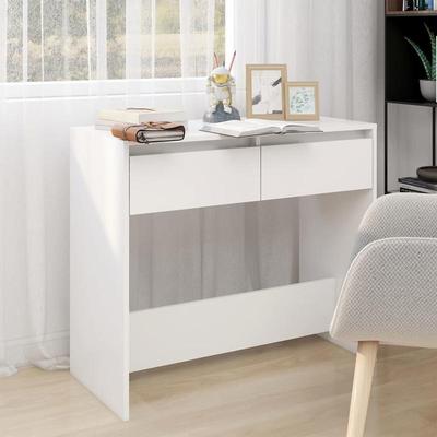 TEMU Console Table, Living Room Side Table, White 89x41x76.5 Cm Wood Composite, , Durable And Suitable For Home Storage Image