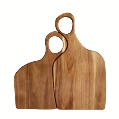 TEMU A Set Of 2 Walnut Cutting Boards - High-quality Handmade Kitchen Cutting Boards For Preparing Food, Couples Chefs, Perfect Practical Gift, Faridabio Image