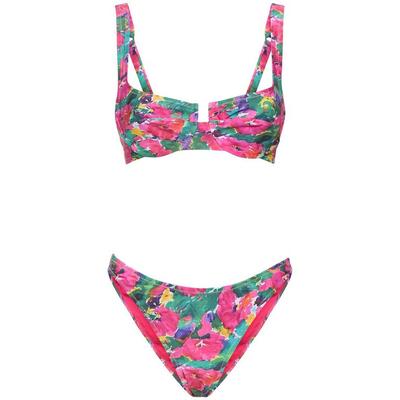 Brigitte Printed Bikini Set - Pink - Reina Olga Beachwear