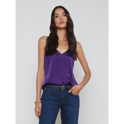 Gabriella Silk Camisole - Purple - L'Agence Tops