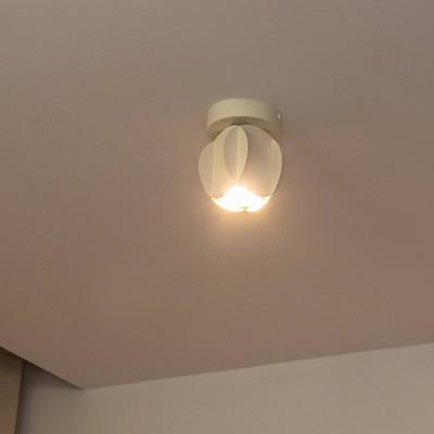 HELam Deckenspot GAMBIT, cremeweiß, Ø 10 cm, Metall, GU10 Image