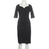 L.K.Bennett Damen Kleid, Gr. 34, schwarz, Elasthan, Synthetik, Wolle