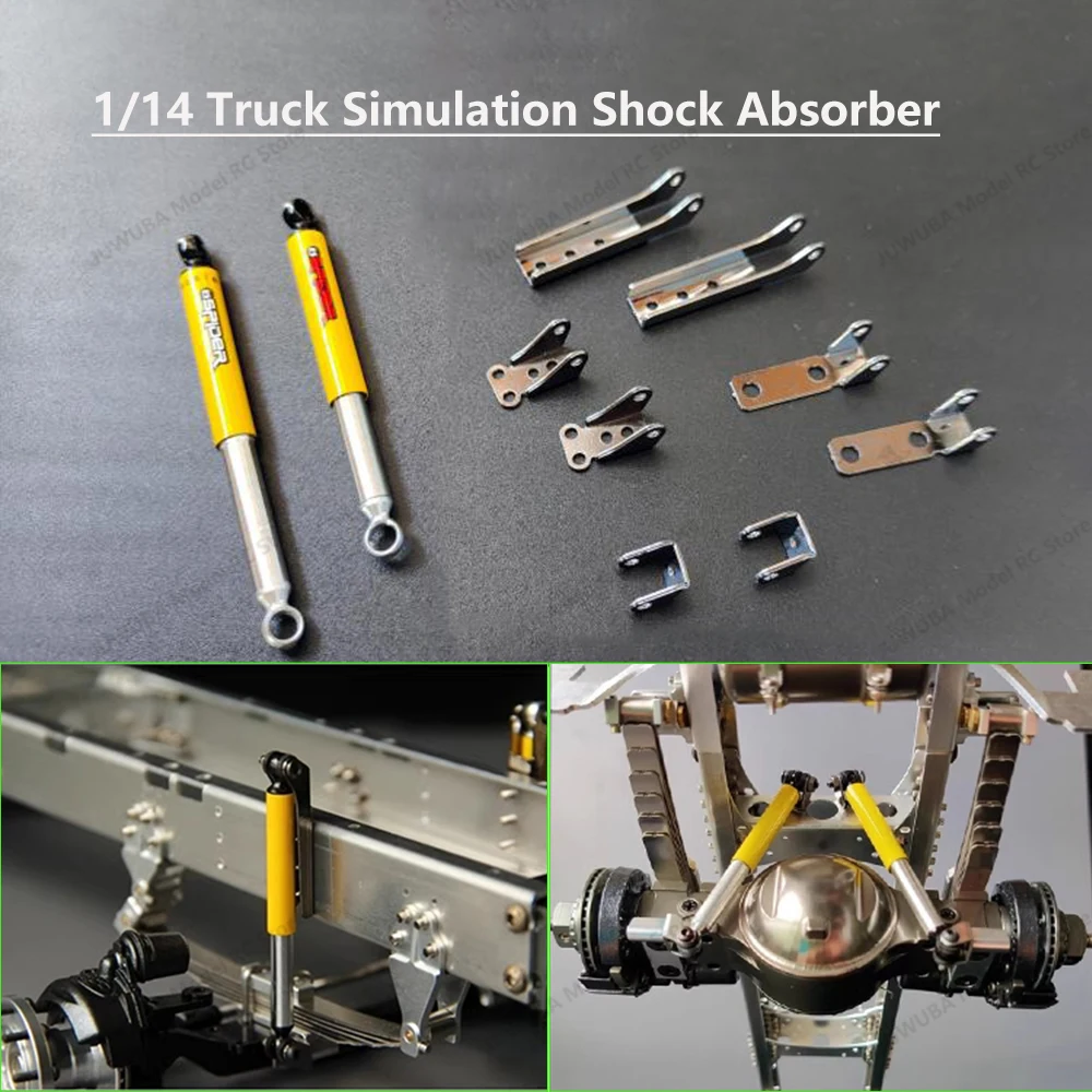 Metall-Stoßdämpferteile vorne und hinten für Tamiya 1/14 RC Truck Kipper SCANIA 770S MAN VOLVO ACTROS AROCS TGX-Modell