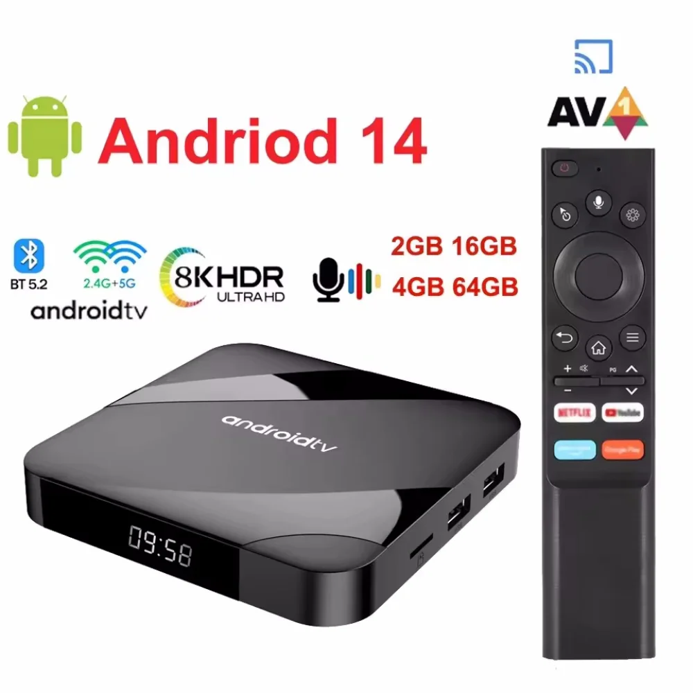 Smart TV Box TV98 ATV Ultra HD 8K Android 11 bis 14 S905W2 2GB16GB 4GB 32GB/64GB Dual Wifi BT5.0 2,4G & 5G Media Player Set Top Box Image