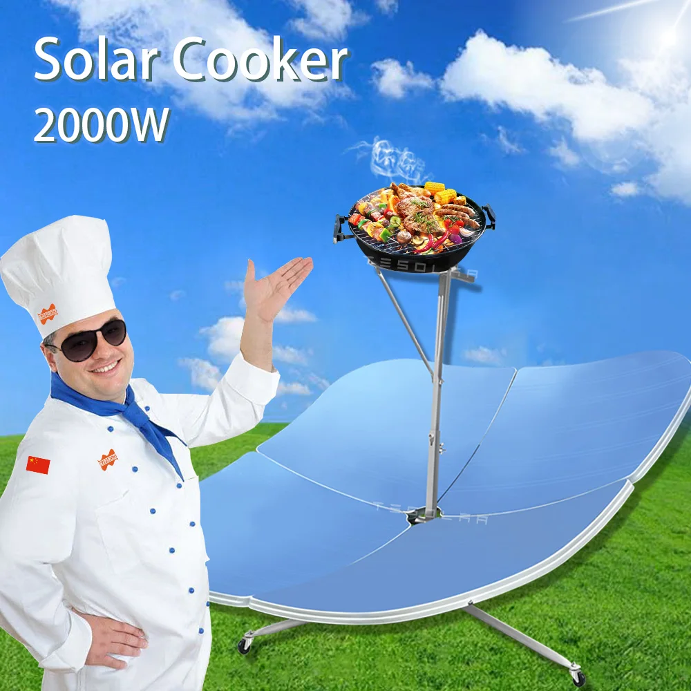 2000 W Solarkochgeschirr, tragbarer Solarkocher, der für den täglichen Kochen im Freien befasst, einfach zu installieren und zu bedienen Image