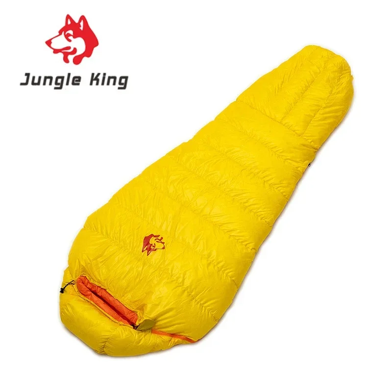 JUNGLE KING Warmer Entenmund-Entendaunen-Schlafsack für Erwachsene im Mumien-Stil, passend für die Winterwärme der Dicke, Camping, Reisen Image