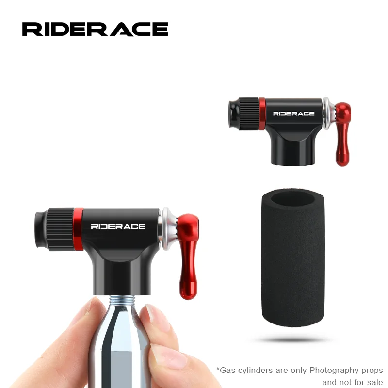 RIDERACE Fahrrad CO2 Pumpe Mini Tragbare Hand Radfahren Reifen Schlauch Inflator Aluminium Legierung Fahrrad Luftpumpe Schrader Presta Ventil AV FV Image
