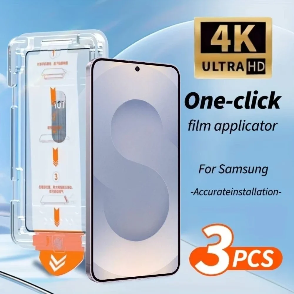 3 Stück Ein-Klick-Installations-Displayschutzfolie für Samsung Galaxy S25 S24 Ultra Edge S22 S23 Plus S24 S23 FE HD Schutzglas Image