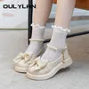 Oulylan Kinder Anti Slip Elegante Leder Schuhe Casual Weichen Sohlen Bogen Kind Schuhe Für Mädchen