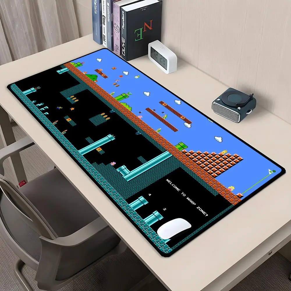 Hot Games S-uper M-Marioes Mauspad, groß, rutschfest, Gummi, Gaming, langlebig, Schreibtischunterlage, dicke Nahtkante, geeignet für Büro-Gaming Image