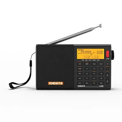 US/EU D-808 Portable Radio AM/FM/SW/MW/LW SSB AIR RDS Radio Speaker with LCD Display Alarm Clock