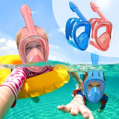 Full Face Single Tube Snorkeling Mask Diving Goggles Waterproof Safety Anti-Fog Leakage Soft Swim