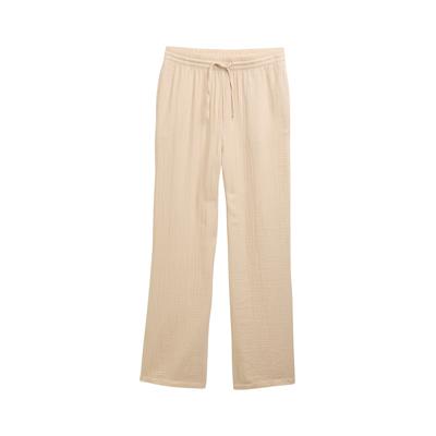 TOM TAILOR DENIM Damen Musselin Straight Hose, braun, Uni, Gr. L Image