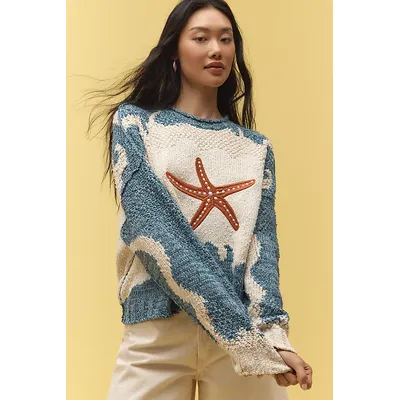Pilcro Pullover Long-Sleeve Crew-Neck Icon Jumper