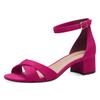 Sandalette TAMARIS, Damen, Gr. 40, pink (fuchsia), Textil, Veloursleder, elegant, Schuhe, Blockabsastz, Sommerschuh, Riemchensandale mit Kreuzbandage