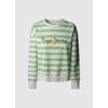 Sweatshirt PEPE JEANS "ANNA", Damen, Gr. M, 612fresh grün, Sweatware, Obermaterial: 70% Baumwolle, 30% Polyester, gestreift, casual, regular fit, Rundhals, Langarm angesetztes Bündchen, Sweatshirts