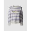 Sweatshirt PEPE JEANS "ANNA", Damen, Gr. S, 419lila, Sweatware, Obermaterial: 70% Baumwolle, 30% Polyester, gestreift, casual, regular fit, Rundhals, Langarm angesetztes Bündchen, Sweatshirts