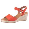 Keilsandalette GABOR "ATHEN", Damen, Gr. 40, orange, Ziegenveloursleder, unifarben, klassisch, Schuhe, Sommerschuh, Riemchensandale, mit Klettverschluss, G-Weite