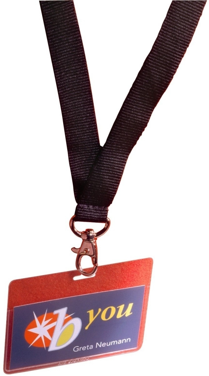 Durable Namensschild mit Textilband 20 schwarz 90x60mm VE=5x5 Stück Image