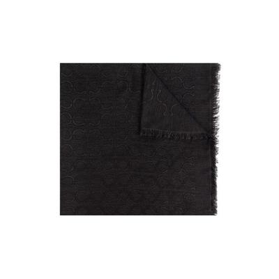 Scarf With Monogram - Black - Ferragamo Scarves