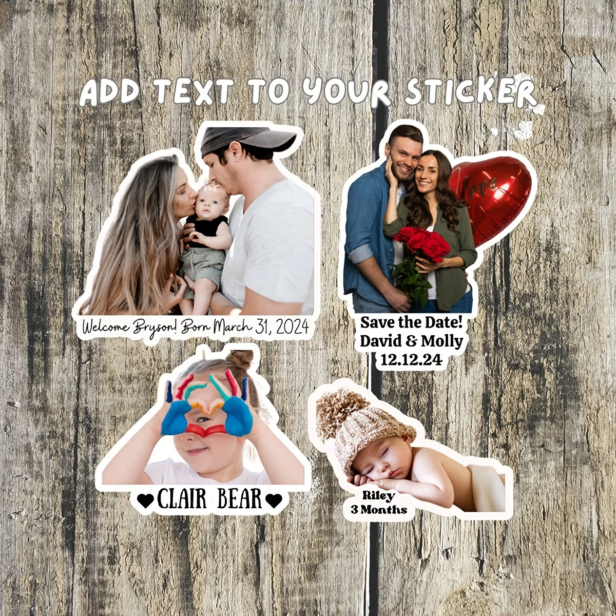 1 Stück individuelle Fotoaufkleber, personalisierte Aufkleber, individuelle Aufkleber, Wasserflaschenaufkleber, Laptopaufkleber, Autoaufkleber, Ihr eigenes Foto Image