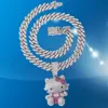 Kawaii Diamant Hello Kitty Anhänger Halskette Anime Sanrio Schmuck Hip Hop Mode Herren Kubanische