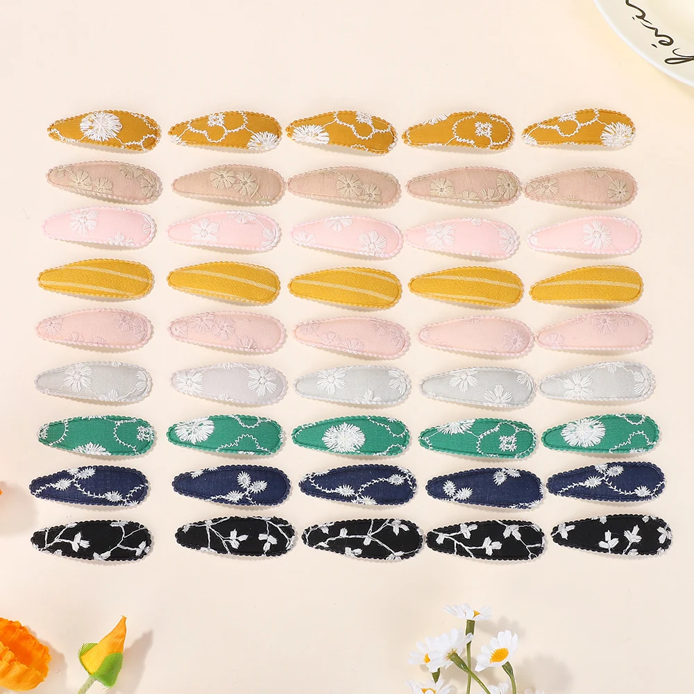 30 Teile/satz Stickerei Waterdrop Form Haar Clips Für Frauen Mädchen Snap Zufällige Haarnadeln Barrettes Headwear Kinder Haar Zubehör Image