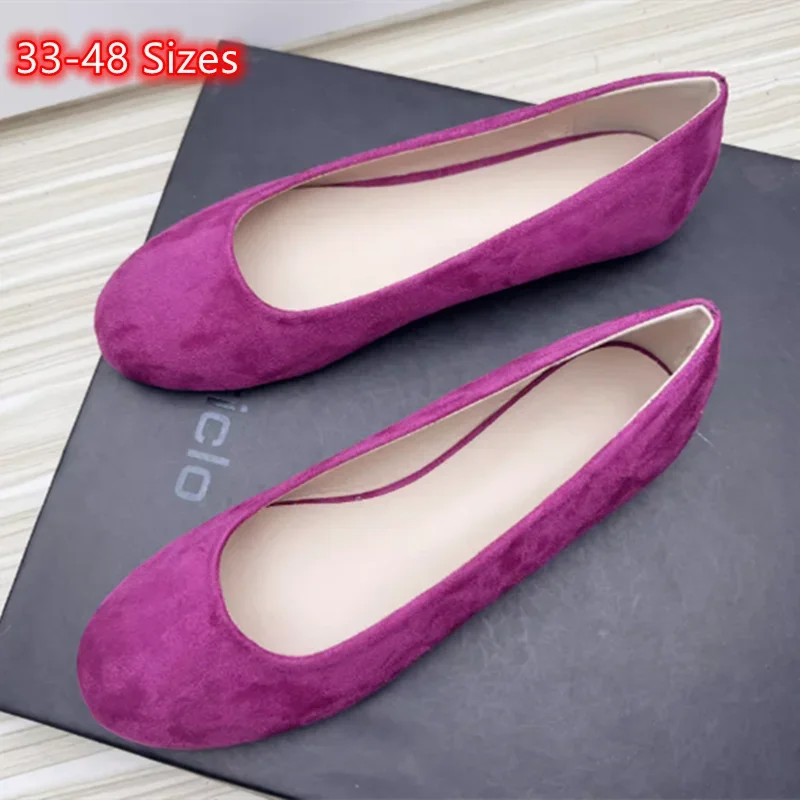 Lady Simple Plain Candy Colors Yellow Slip-On Round Toe Driving Dancing Casual Flats Well Made Plus Sizes Mocasines 33-48 28cm