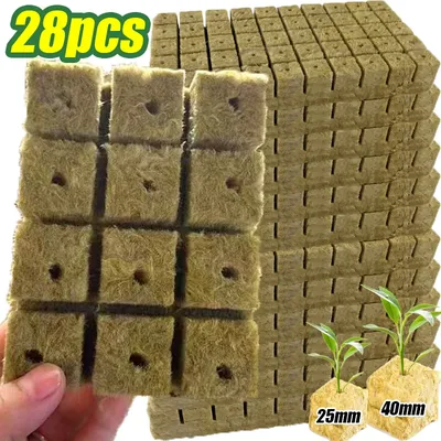 Planting Sponge Rock Wool Starter Plugs Rock Wool Grow Supplies Garden Seed Starters Cubes