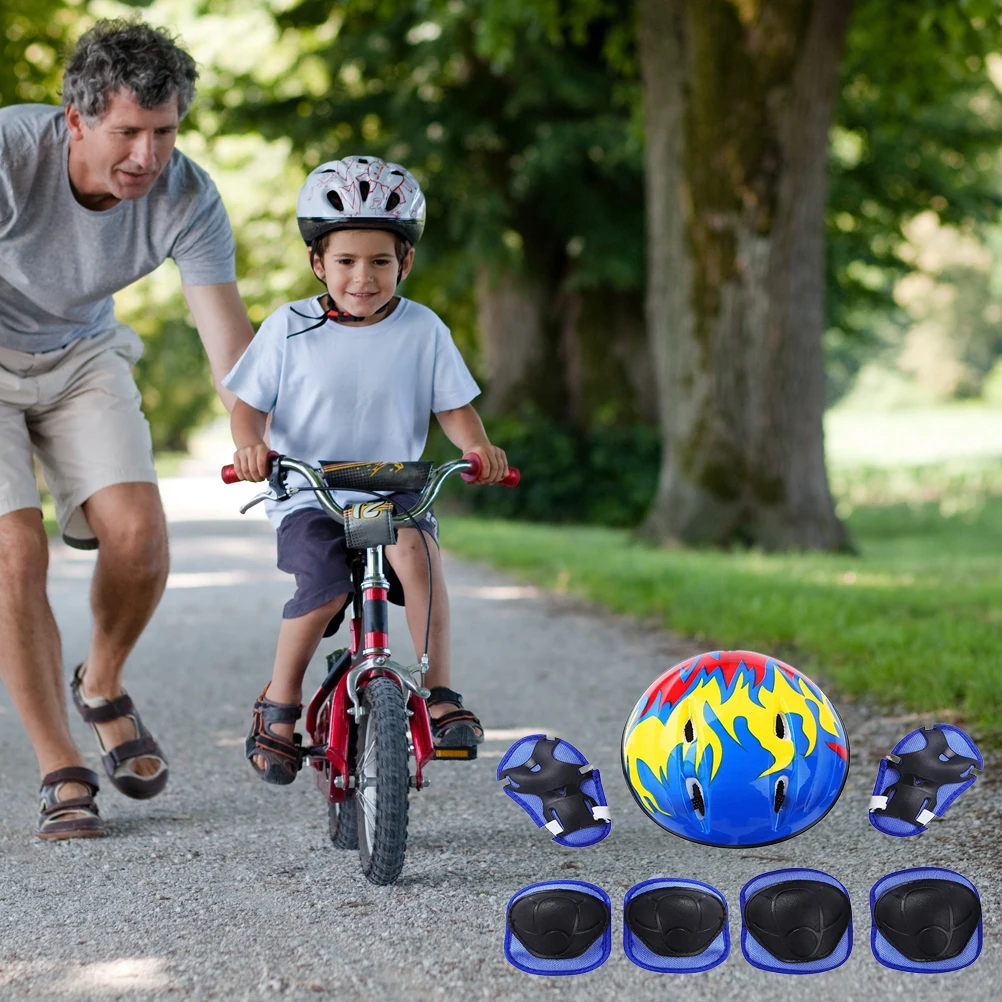 7Pcs Kid Schutz Getriebe Set Knie Handgelenk Schutz Ellenbogen Pads Fahrrad Skateboard Eislaufen Roller Knie Protector Schutz Sport Sicherheit Image