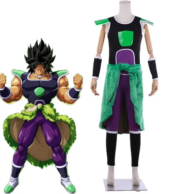 Anime Broly Cosplay Kostüm Erwachsenen Männer Top und lila Hosen voller Anzug Halloween Karneval Image